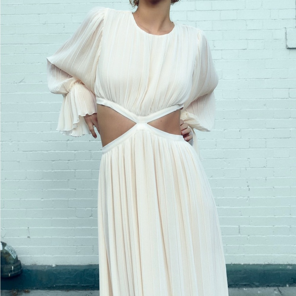 ZARA Cut Out Pleated Dress